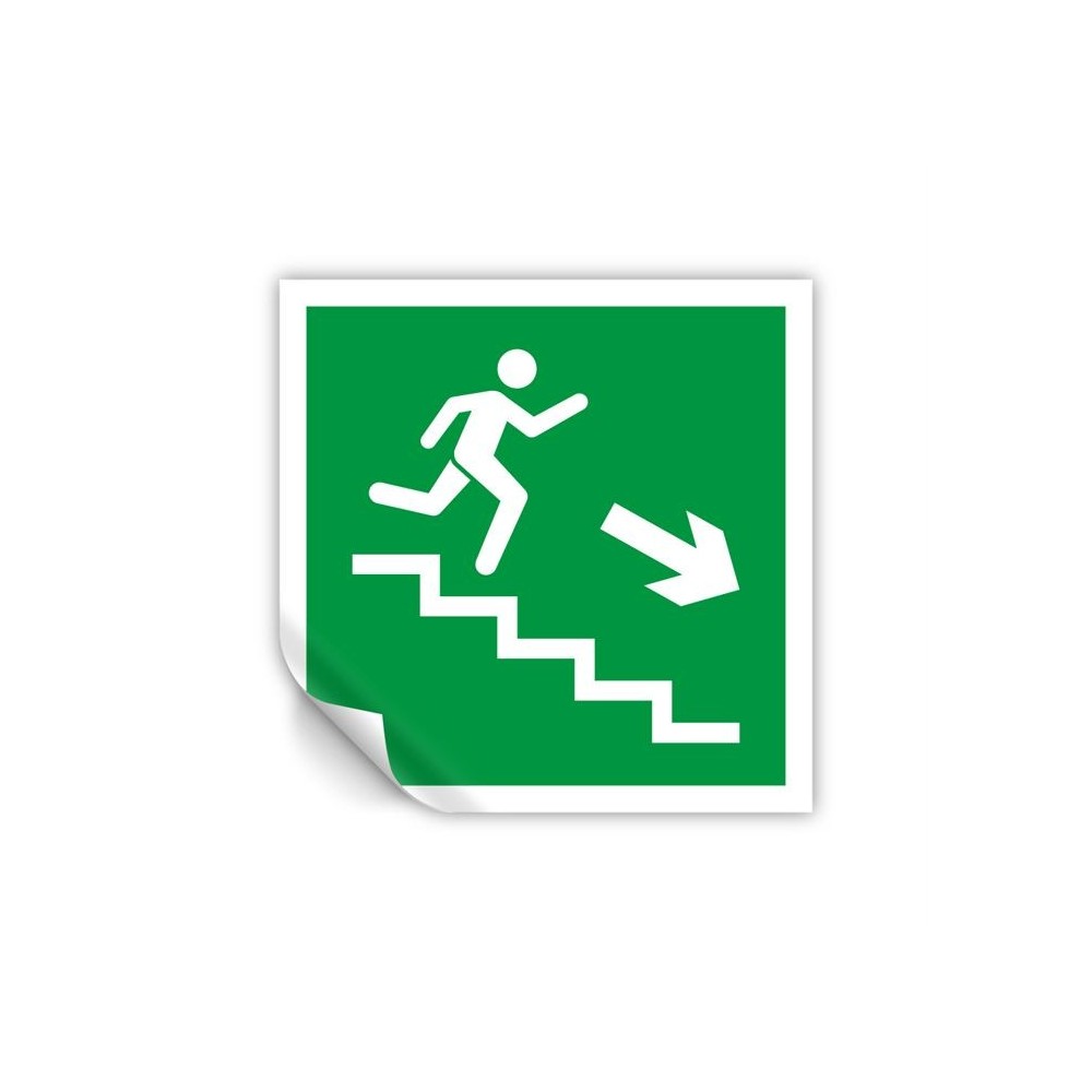 Scala di emergenza destra basso quadrato in Pvc adesivo flessibile da parete