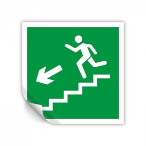 Scala di emergenza sinistra basso quadrato in Pvc adesivo flessibile da parete