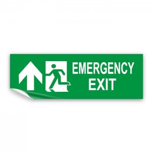 Scritta Emergency exit alto in Pvc adesivo flessibile da parete