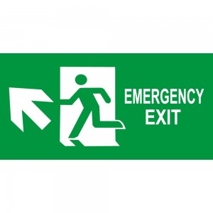 Scritta Emergency exit sinistra alto in Pvc adesivo flessibile da parete