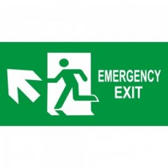 Scritta Emergency exit sinistra alto in Pvc adesivo flessibile da parete
