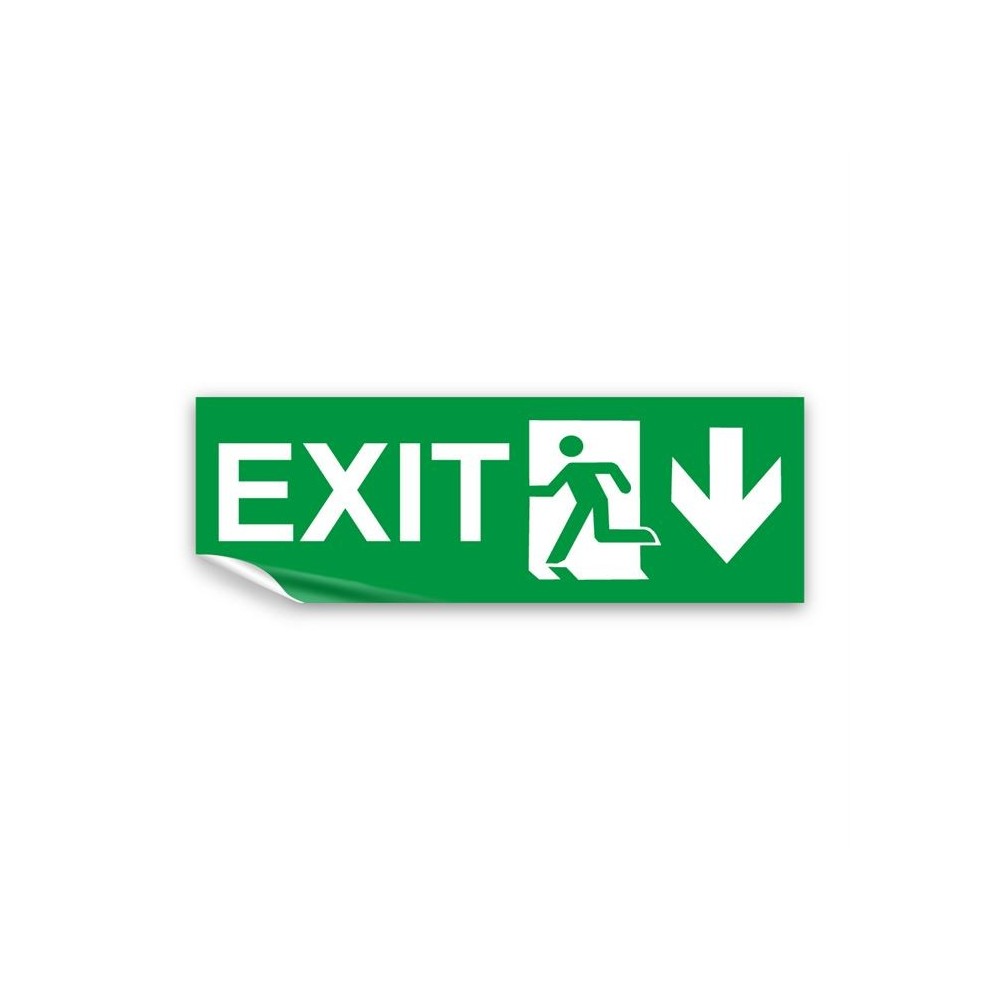 Scritta Exit basso in Pvc adesivo flessibile da parete