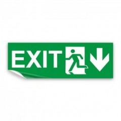 Scritta Exit basso in Pvc adesivo flessibile da parete