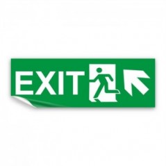 Scritta Exit sinistra alto in Pvc adesivo flessibile da parete