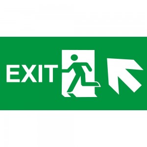 Scritta Exit sinistra alto in Pvc adesivo flessibile da parete