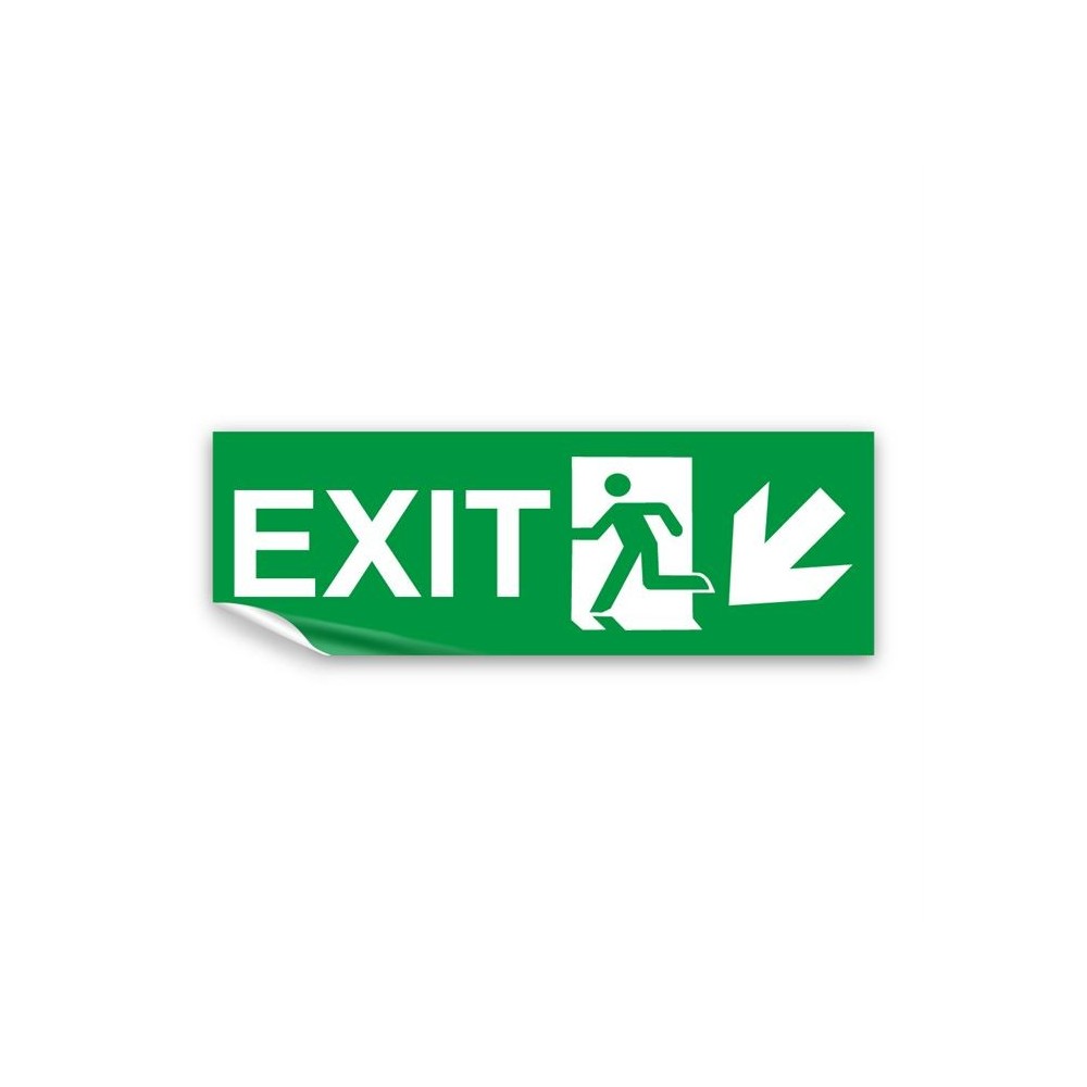 Scritta Exit sinistra basso in Pvc adesivo flessibile da parete