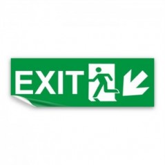 Scritta Exit sinistra basso in Pvc adesivo flessibile da parete