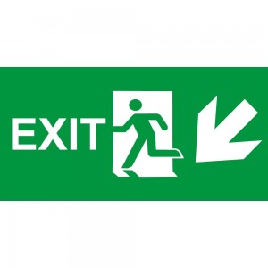 Scritta Exit sinistra basso in Pvc adesivo flessibile da parete