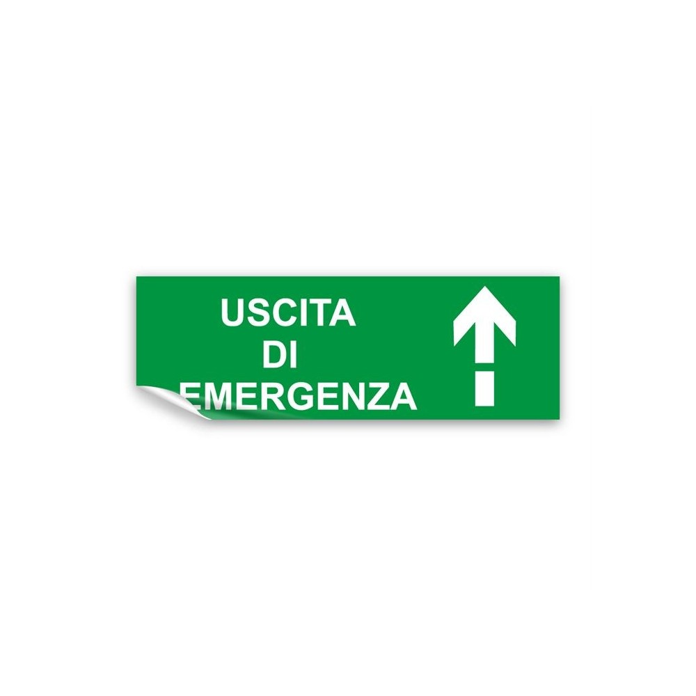 Scritta Uscita d'emergenza alto it in Pvc adesivo flessibile da parete