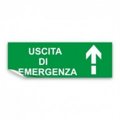 Scritta Uscita d'emergenza alto it in Pvc adesivo flessibile da parete