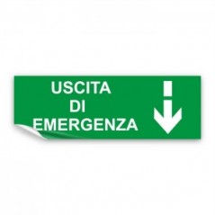 Scritta Uscita d'emergenza basso it in Pvc adesivo flessibile da parete