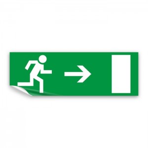 Uscita d'emergenza con porta destra in Pvc adesivo flessibile da parete