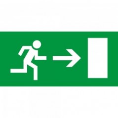 Uscita d'emergenza con porta destra in Pvc adesivo flessibile da parete