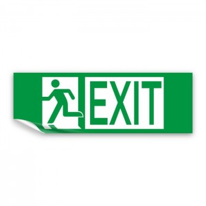 Uscita d'emergenza exit sinistra in Pvc adesivo flessibile da parete