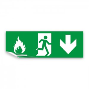 Uscita emergenza con fiamme basso in Pvc adesivo flessibile da parete