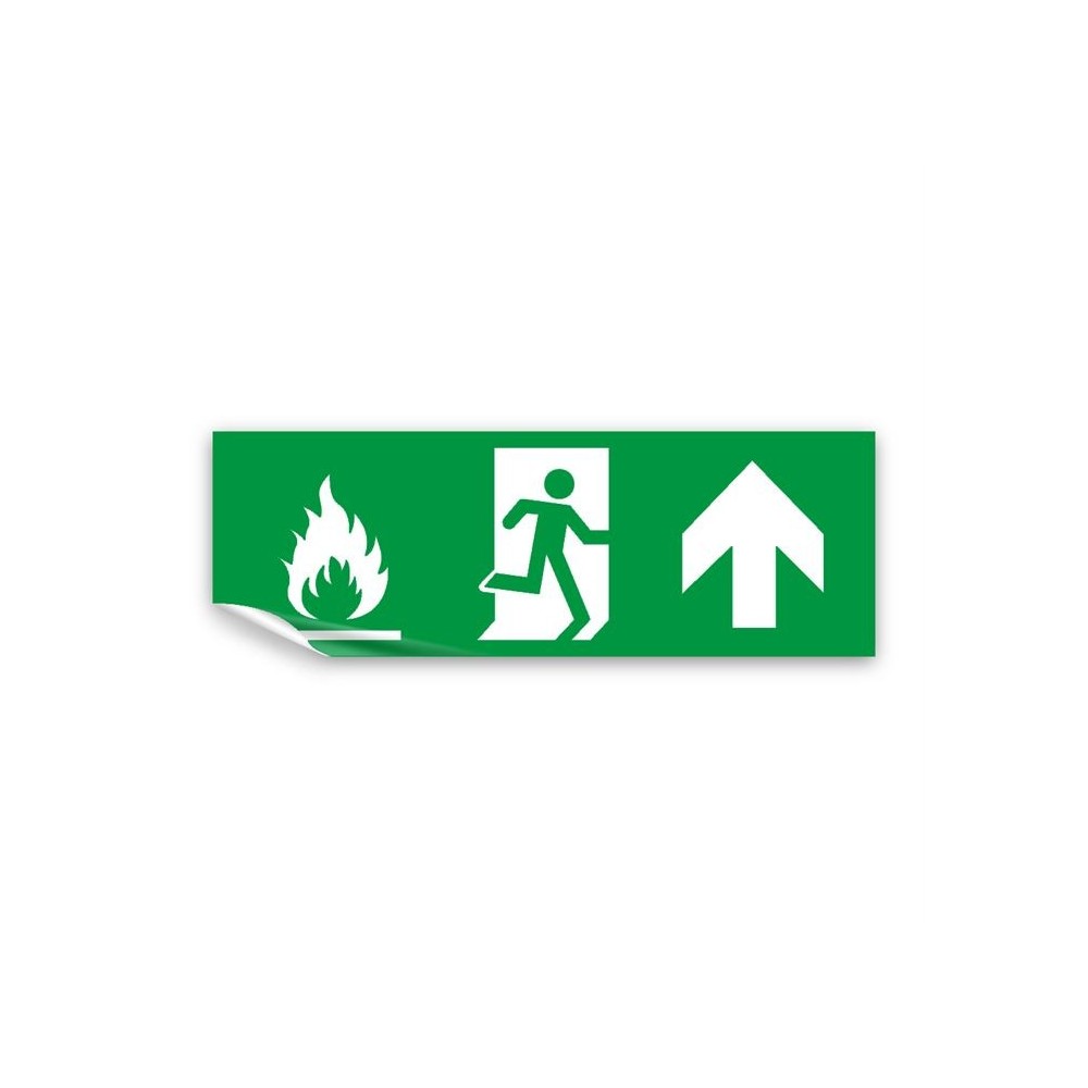 Uscita emergenza con fiamme alto in Pvc adesivo flessibile da parete