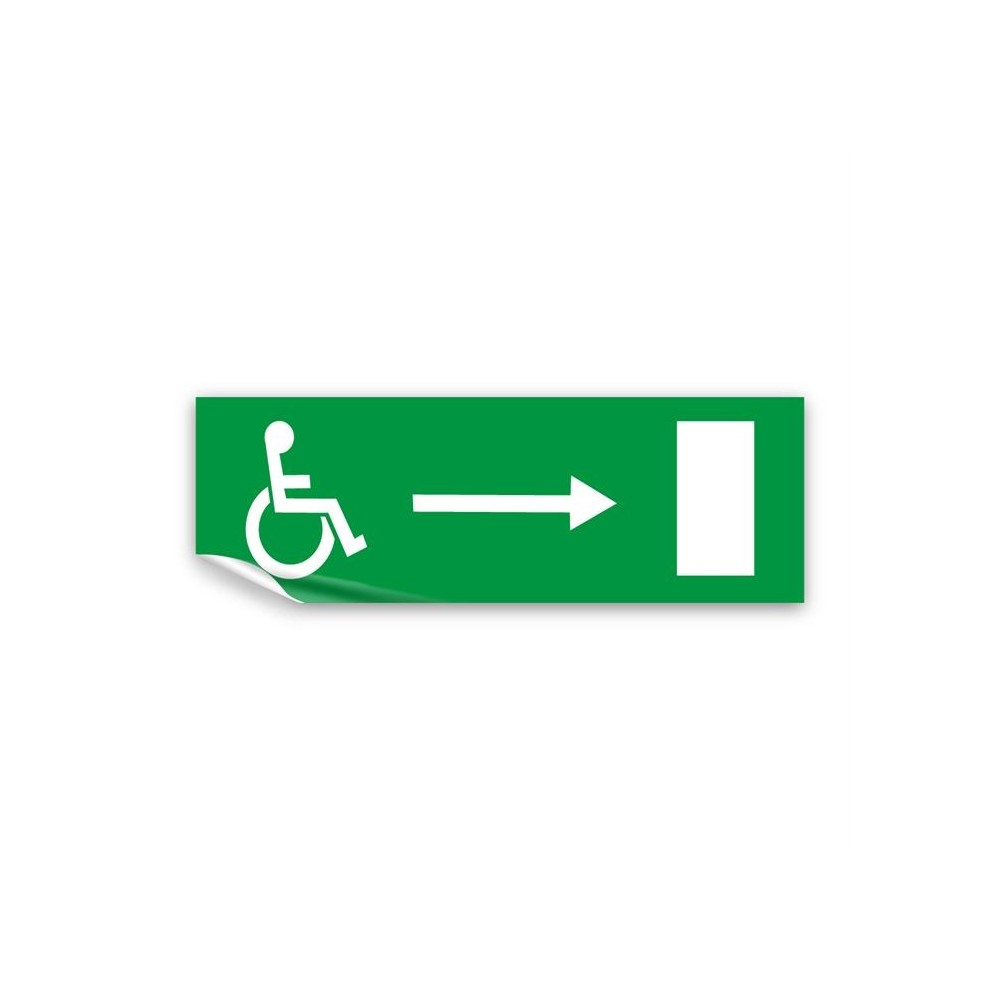 Uscita emergenza disabile destra in Pvc adesivo flessibile da parete