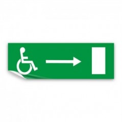 Uscita emergenza disabile destra in Pvc adesivo flessibile da parete