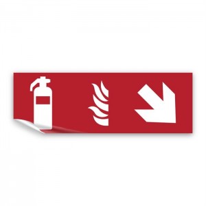 Estintore destra basso in Pvc adesivo flessibile da parete