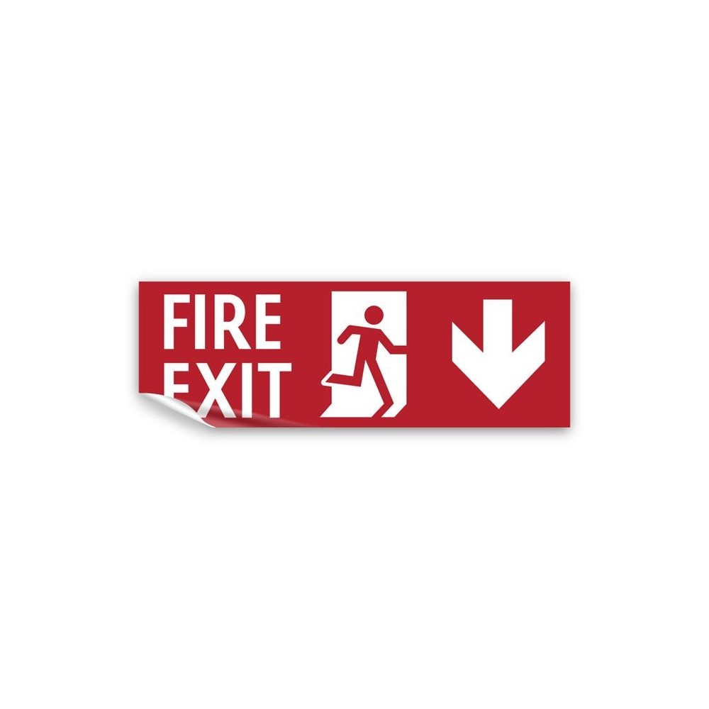 Scritta Fire exit basso in Pvc adesivo flessibile da parete
