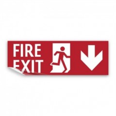 Scritta Fire exit basso in Pvc adesivo flessibile da parete