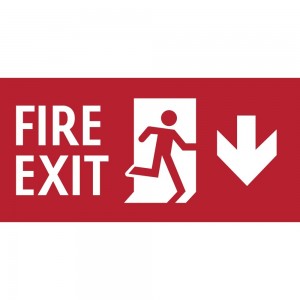 Scritta Fire exit basso in Pvc adesivo flessibile da parete