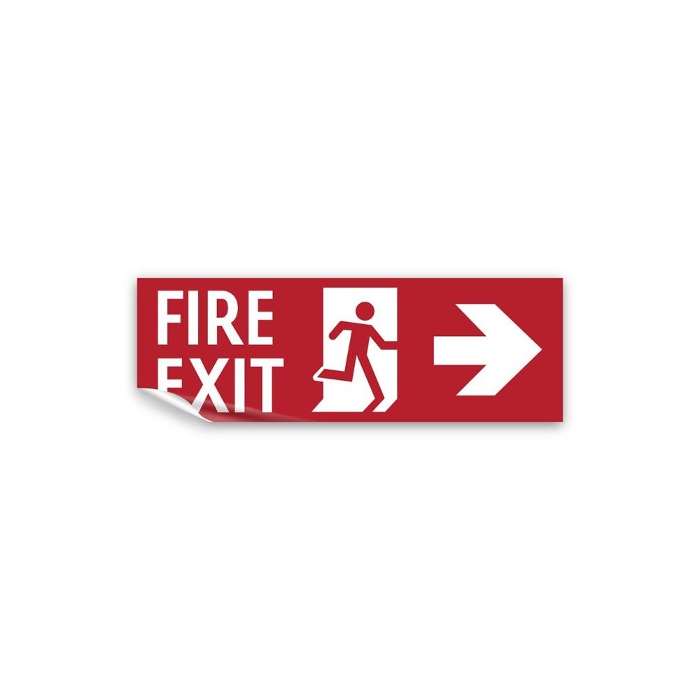 Scritta Fire exit destra in Pvc adesivo flessibile da parete