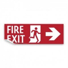 Scritta Fire exit destra in Pvc adesivo flessibile da parete