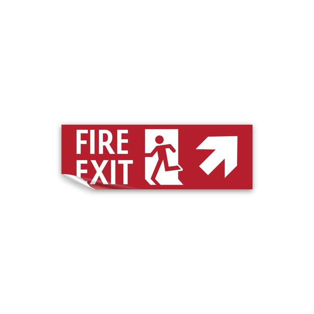 Scritta Fire exit destra alto in Pvc adesivo flessibile da parete