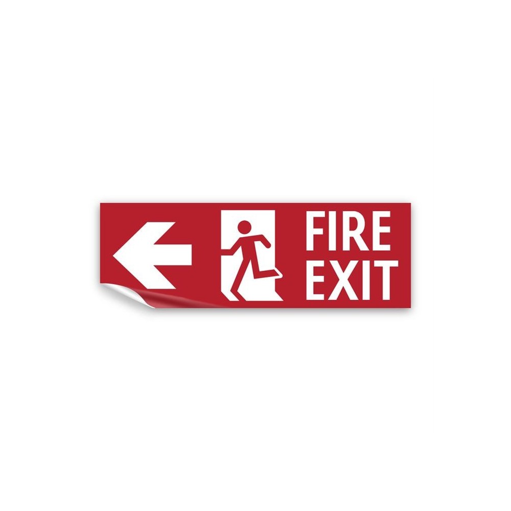Scritta Fire exit sinistra in Pvc adesivo flessibile da parete