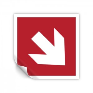 Freccia antincendio destra basso in Pvc adesivo flessibile da parete