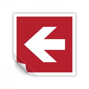 Freccia antincendio sinistra in Pvc adesivo flessibile da parete