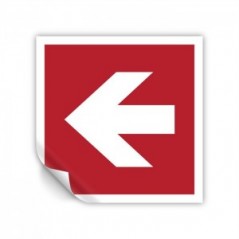 Freccia antincendio sinistra in Pvc adesivo flessibile da parete