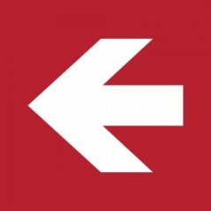 Freccia antincendio sinistra in Pvc adesivo flessibile da parete