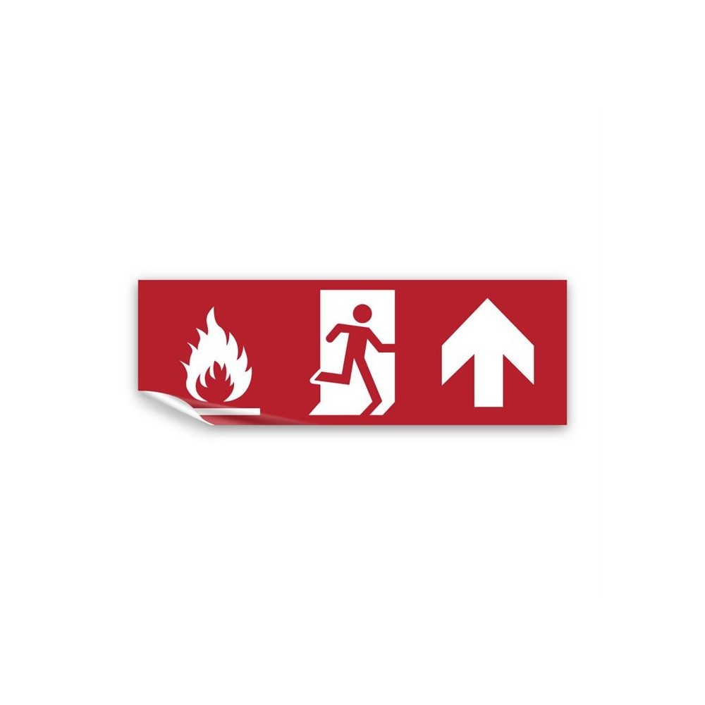 Uscita antincendio con fiamme alto in Pvc adesivo flessibile da parete