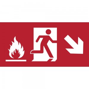 Uscita antincendio con fiamme destra basso in Pvc adesivo flessibile da parete