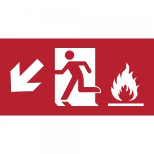 Uscita antincendio con fiamme sinistra basso in Pvc adesivo flessibile da parete
