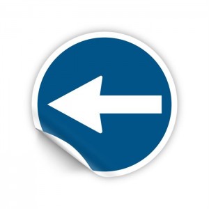 Freccia sinistra in Pvc adesivo flessibile da parete