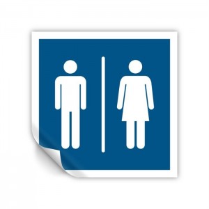 Toilette uomini e donne in Pvc adesivo flessibile da parete