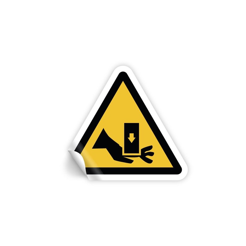 Pericolo schiacciamento della mano brocciatrice in Pvc adesivo flessibile da parete