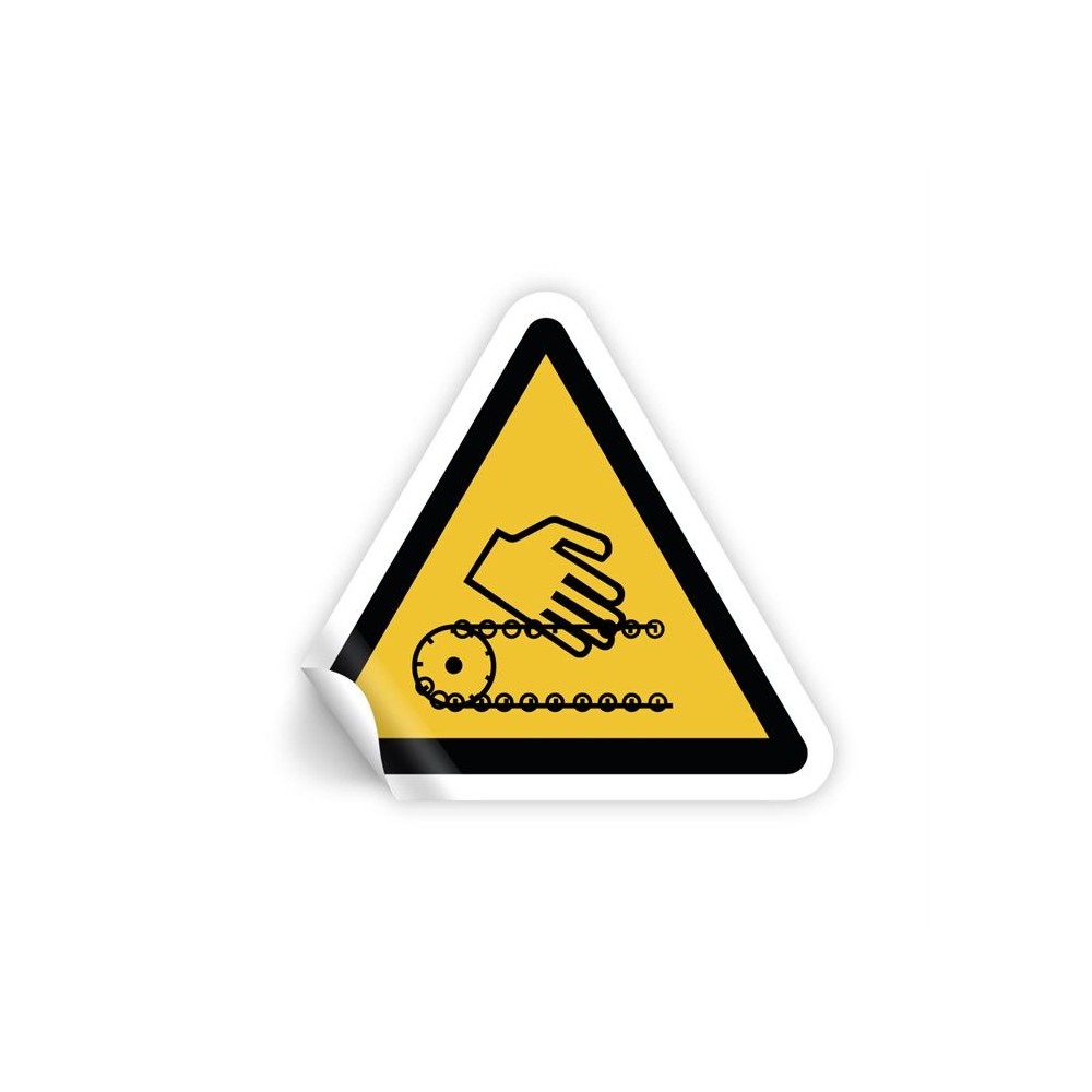 Rischio di schiacciamento catene in movimento in Pvc adesivo flessibile da parete