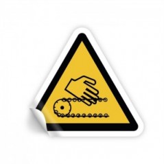 Rischio di schiacciamento catene in movimento in Pvc adesivo flessibile da parete