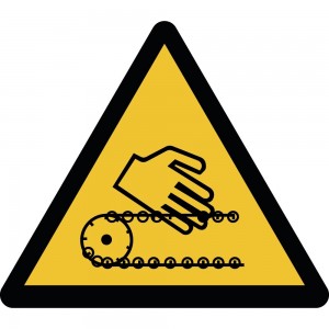 Rischio di schiacciamento catene in movimento in Pvc adesivo flessibile da parete