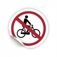 Accesso vietato alle biciclette in Pvc adesivo flessibile da parete