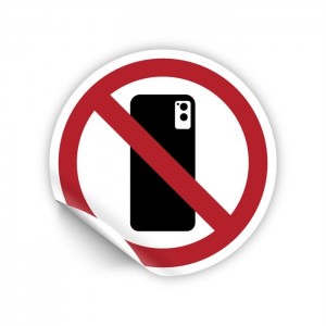 Vietato fotografare e fare video con lo smartphone in Pvc adesivo flessibile da parete