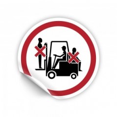 Vietato trasportare e sollevare persone sui carrelli elevatori in Pvc adesivo flessibile da parete