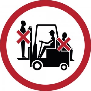 Vietato trasportare e sollevare persone sui carrelli elevatori in Pvc adesivo flessibile da parete