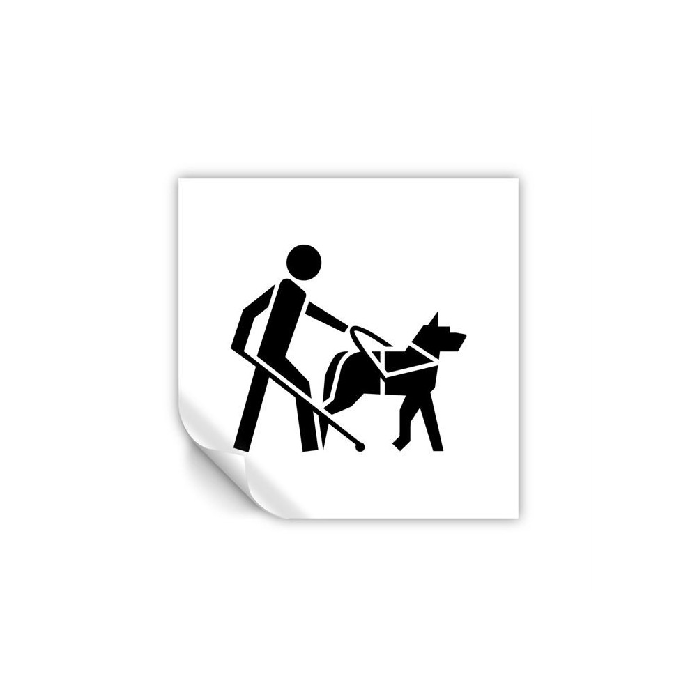 Accesso consentito ai cani da assistenza v1 in Pvc adesivo flessibile da parete