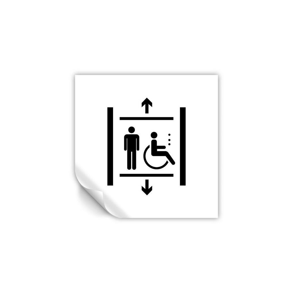 Ascensore classic uomo e disabile v1 in Pvc adesivo flessibile da parete