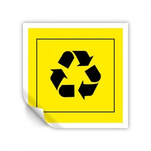 Differenziata plastica quadrato v1 in Pvc adesivo flessibile da parete